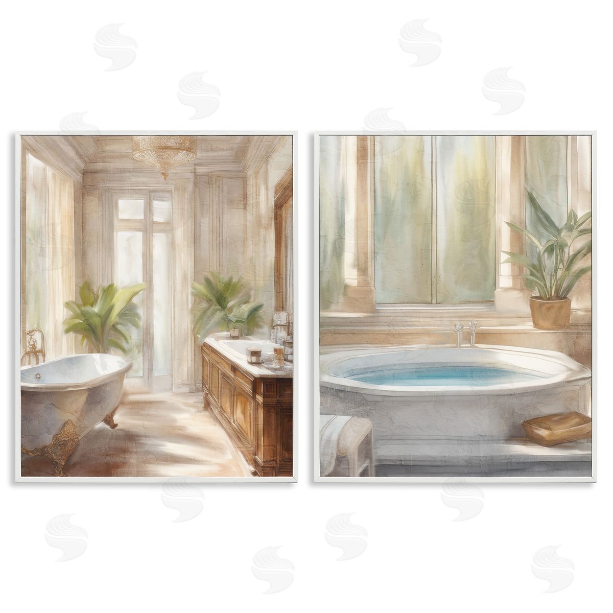 Kim Allen Serenity Bath Bathroom Interior Canvas Wall Art Print