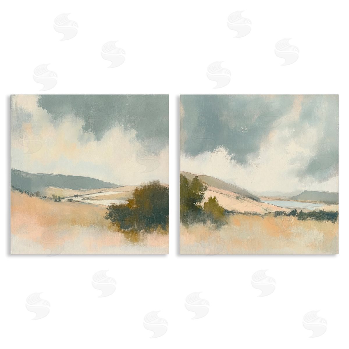 Mona Grace Landscape of Brush Strokes Canvas Wall Art Print