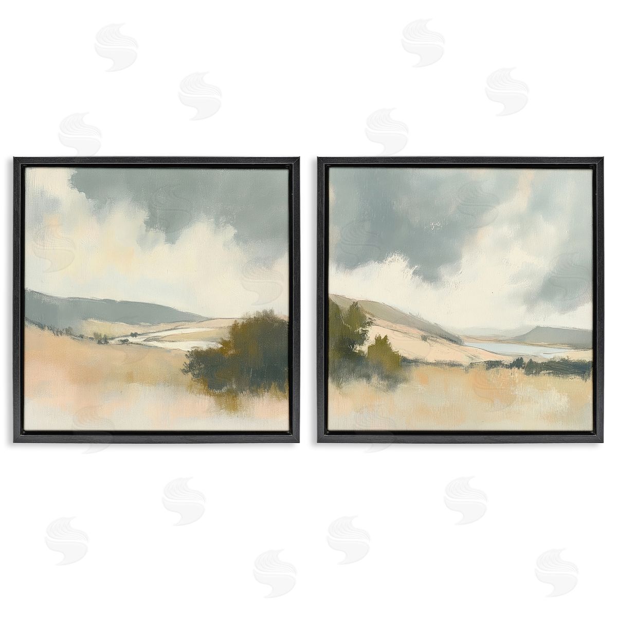 Mona Grace Landscape of Brush Strokes Canvas Wall Art Print