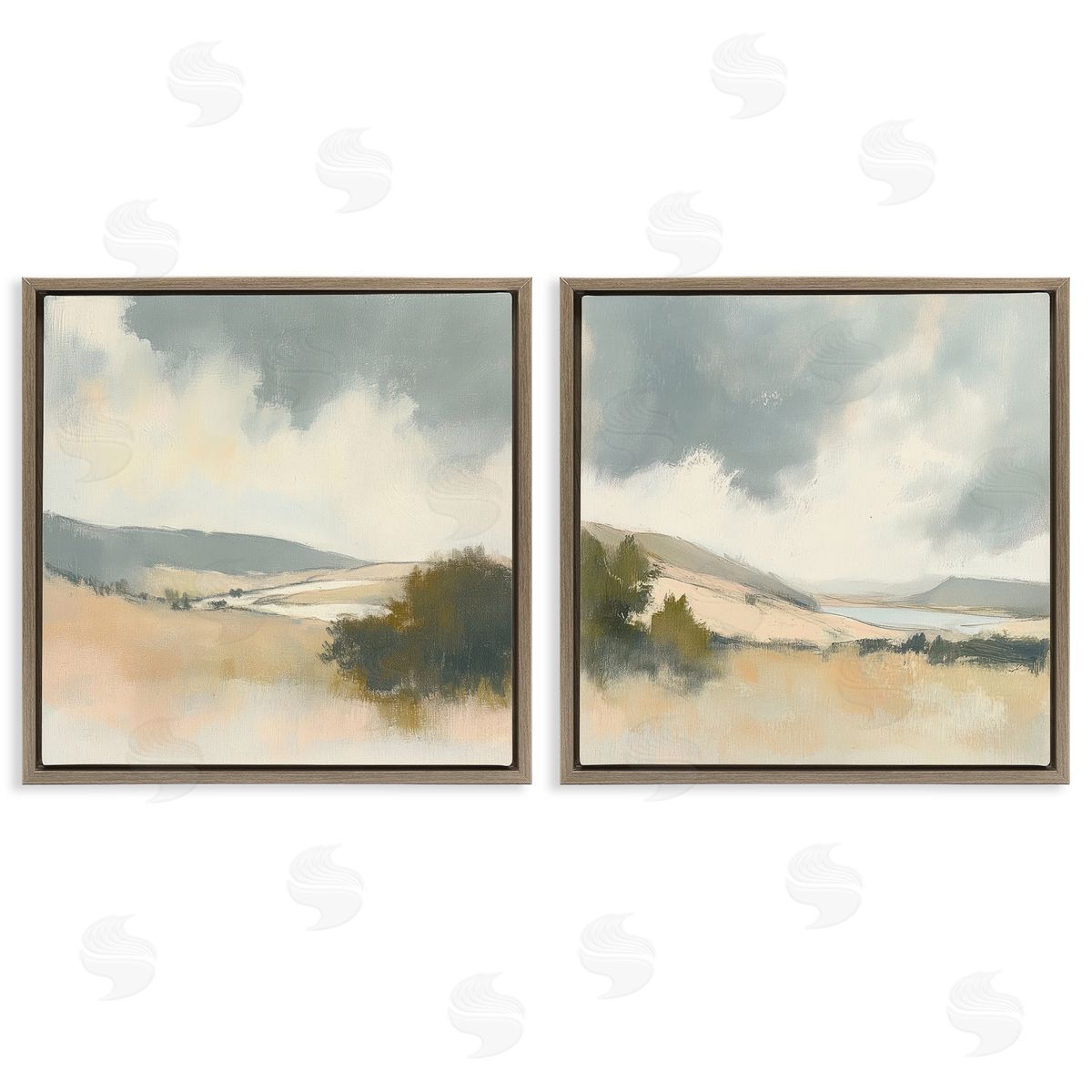 Mona Grace Landscape of Brush Strokes Canvas Wall Art Print