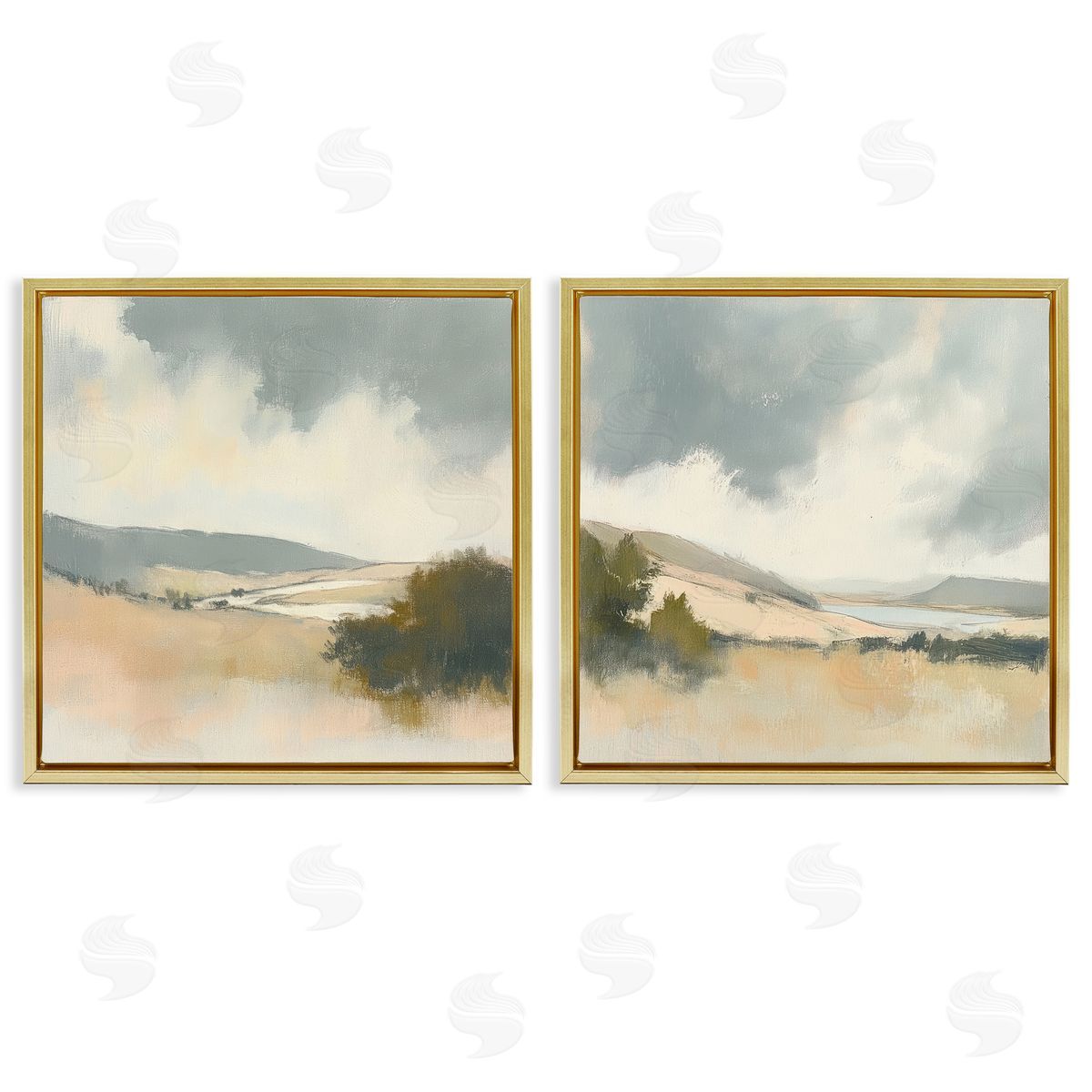 Mona Grace Landscape of Brush Strokes Canvas Wall Art Print