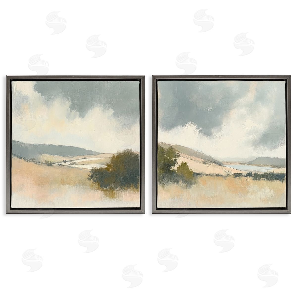 Mona Grace Landscape of Brush Strokes Canvas Wall Art Print