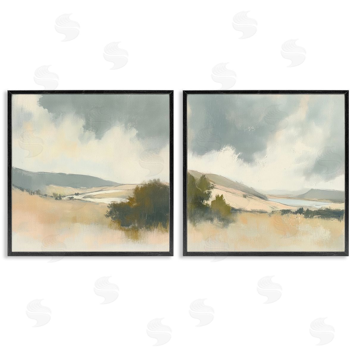 Mona Grace Landscape of Brush Strokes Canvas Wall Art Print