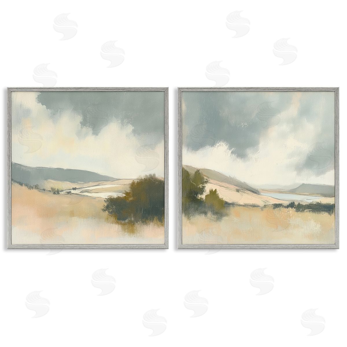 Mona Grace Landscape of Brush Strokes Canvas Wall Art Print