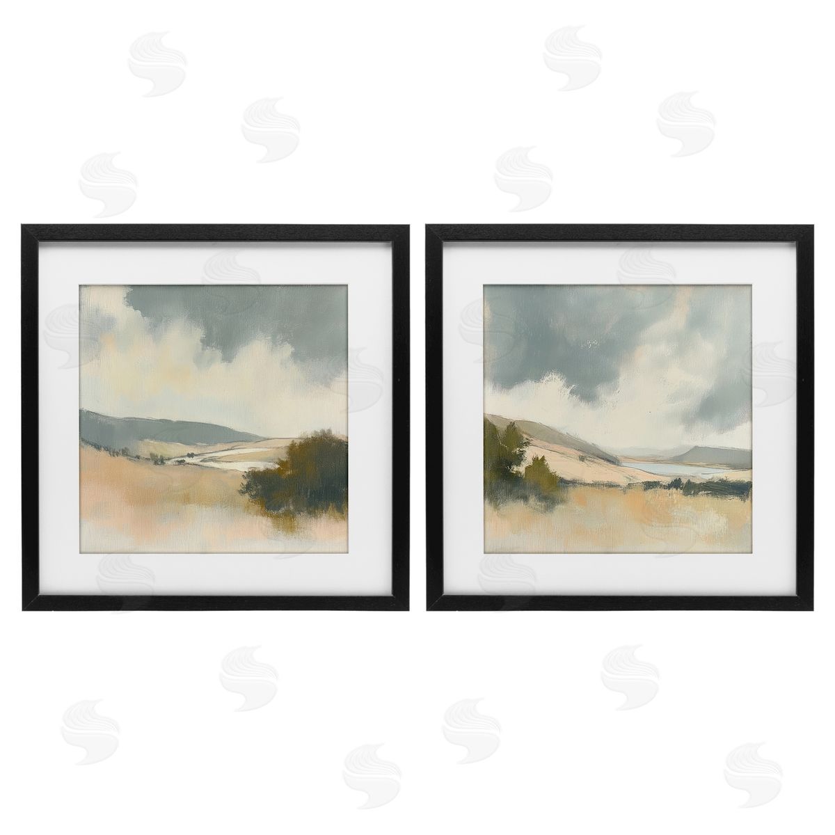 Mona Grace Landscape of Brush Strokes Canvas Wall Art Print
