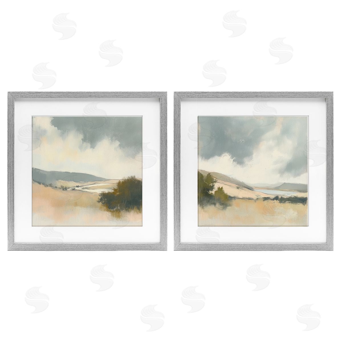 Mona Grace Landscape of Brush Strokes Canvas Wall Art Print