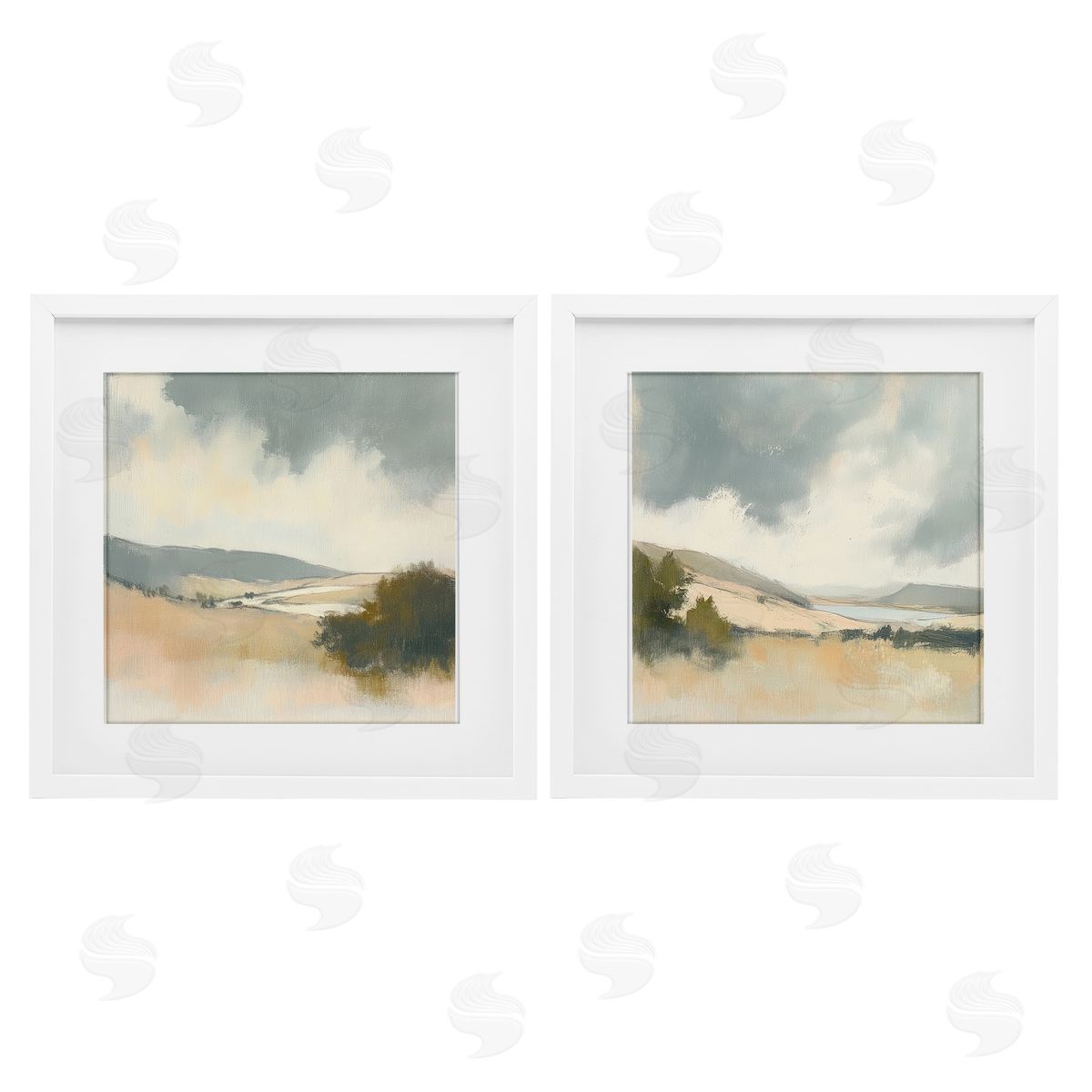 Mona Grace Landscape of Brush Strokes Canvas Wall Art Print