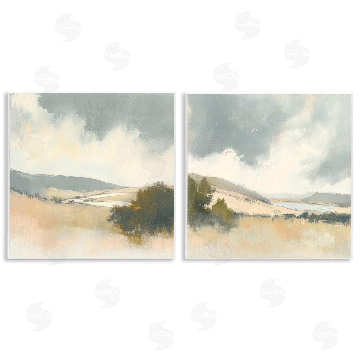 Mona Grace Landscape of Brush Strokes Canvas Wall Art Print