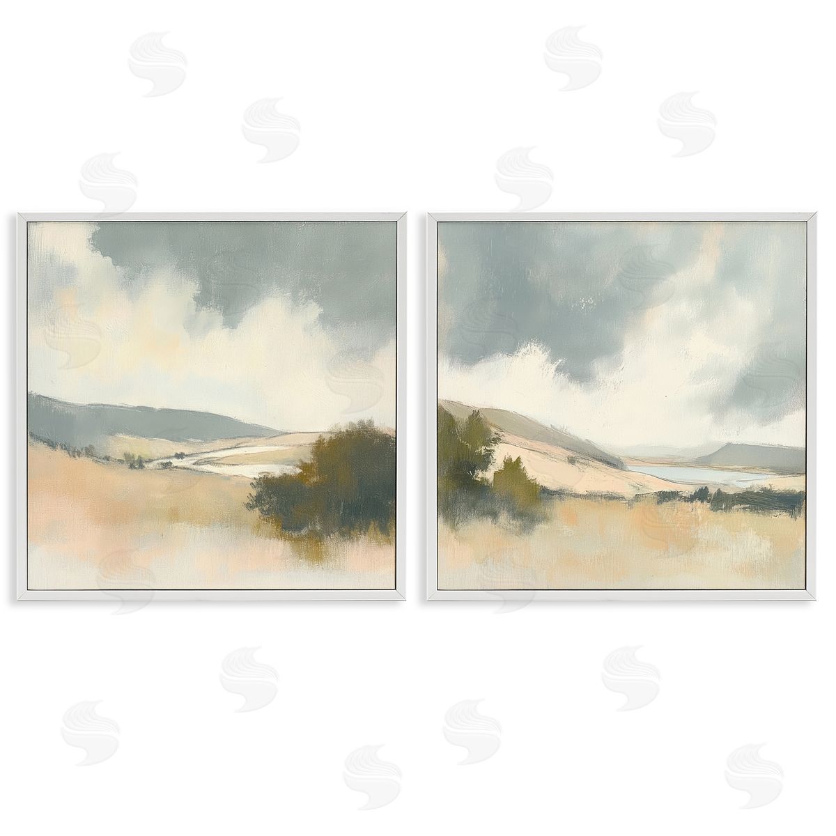 Mona Grace Landscape of Brush Strokes Canvas Wall Art Print