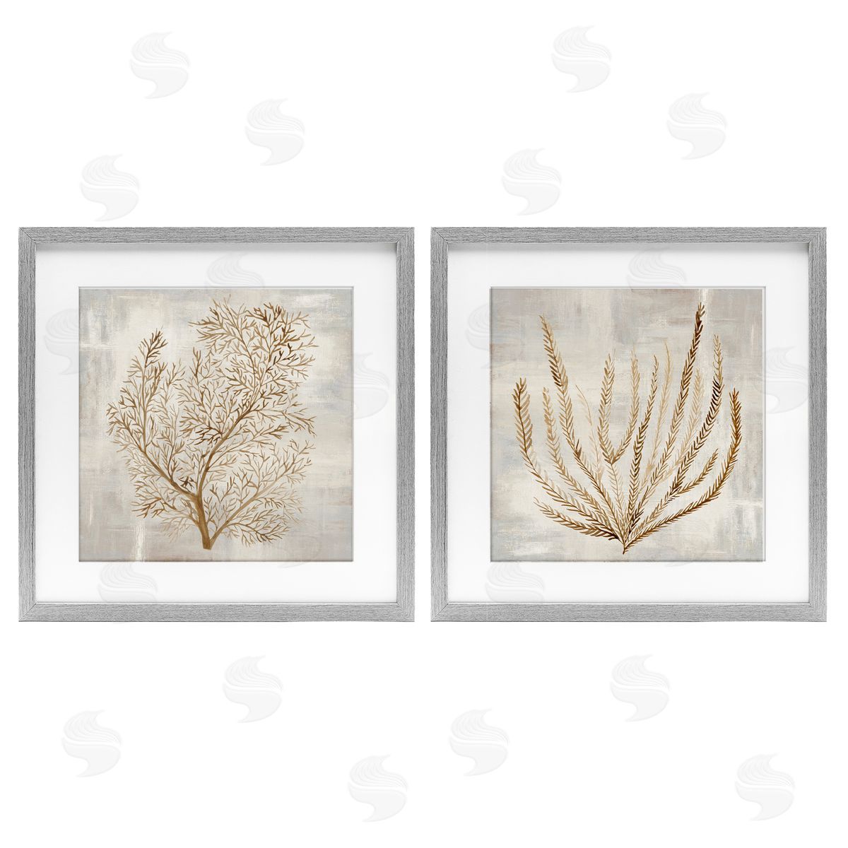 Hannah Dawson Beige Tides Coral Branches Canvas Wall Art Print