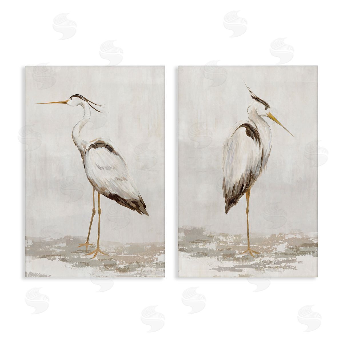 Hannah Dawson Serene Heron Birds Canvas Wall Art Print