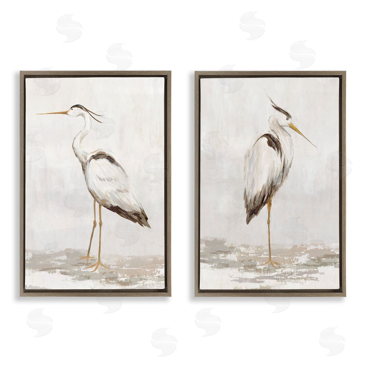 Hannah Dawson Serene Heron Birds Canvas Wall Art Print