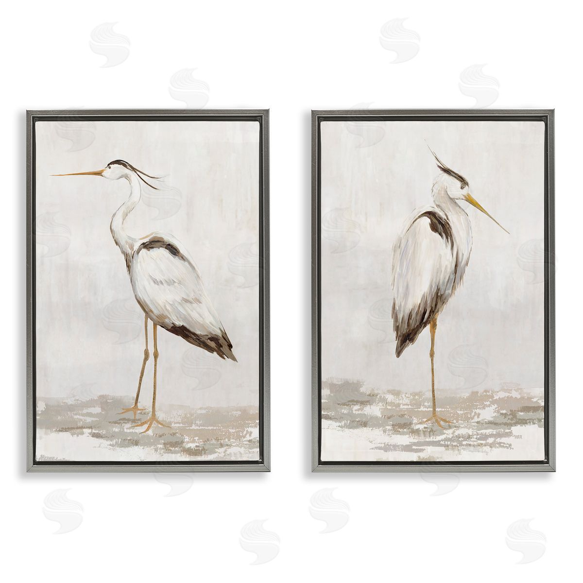 Hannah Dawson Serene Heron Birds Canvas Wall Art Print