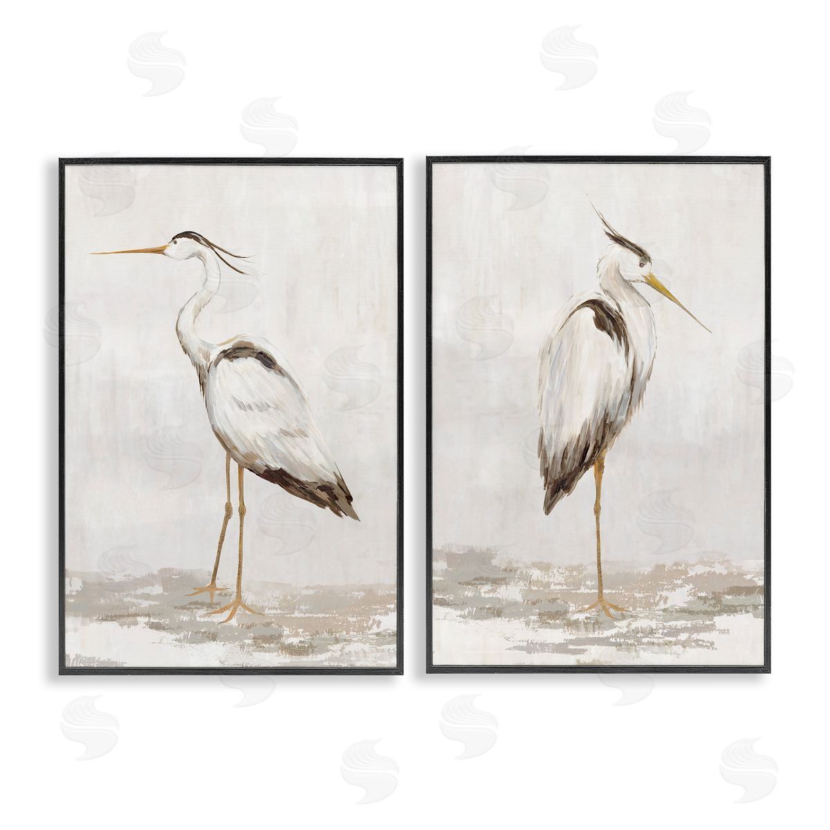 Hannah Dawson Serene Heron Birds Canvas Wall Art Print