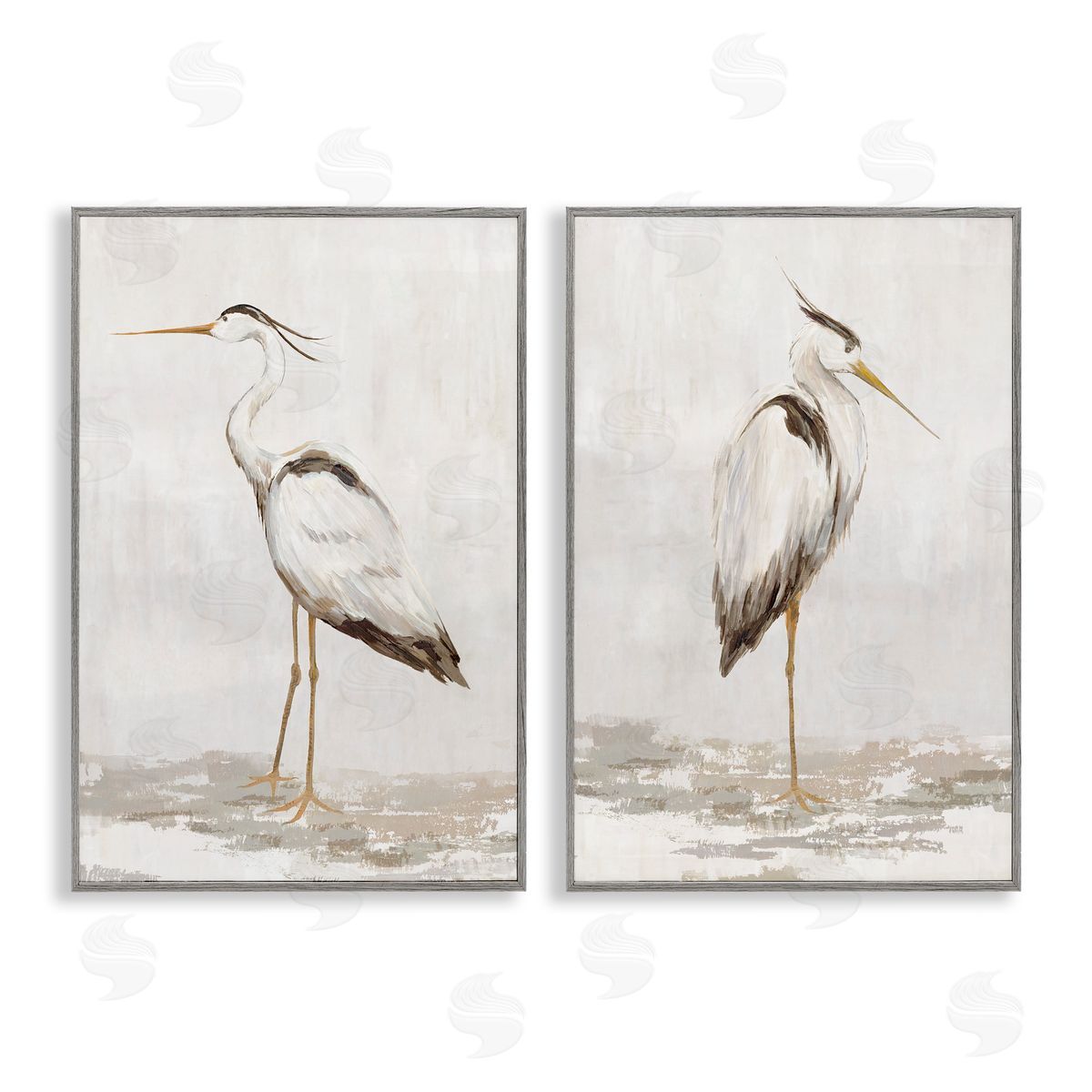 Hannah Dawson Serene Heron Birds Canvas Wall Art Print