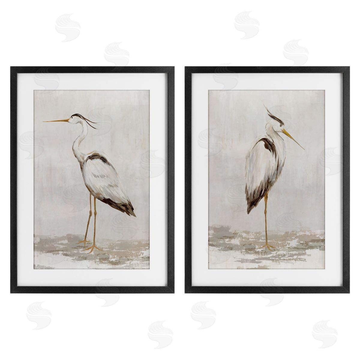 Hannah Dawson Serene Heron Birds Canvas Wall Art Print