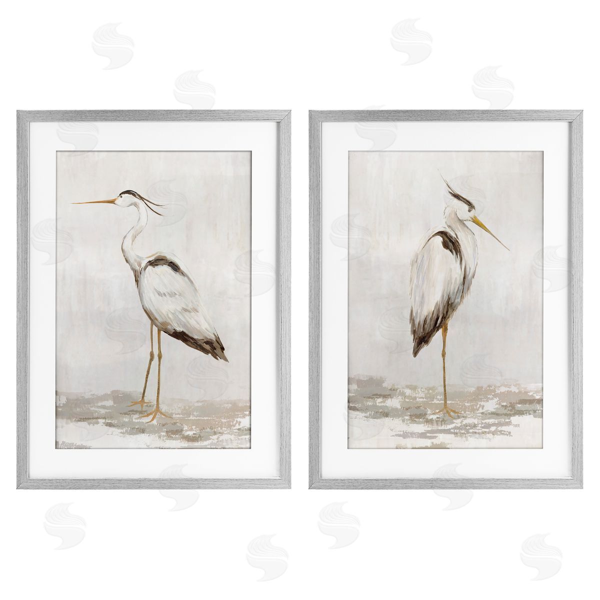 Hannah Dawson Serene Heron Birds Canvas Wall Art Print