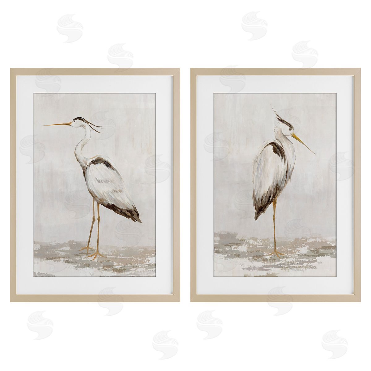 Hannah Dawson Serene Heron Birds Canvas Wall Art Print