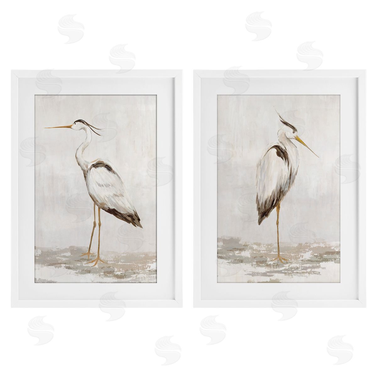 Hannah Dawson Serene Heron Birds Canvas Wall Art Print