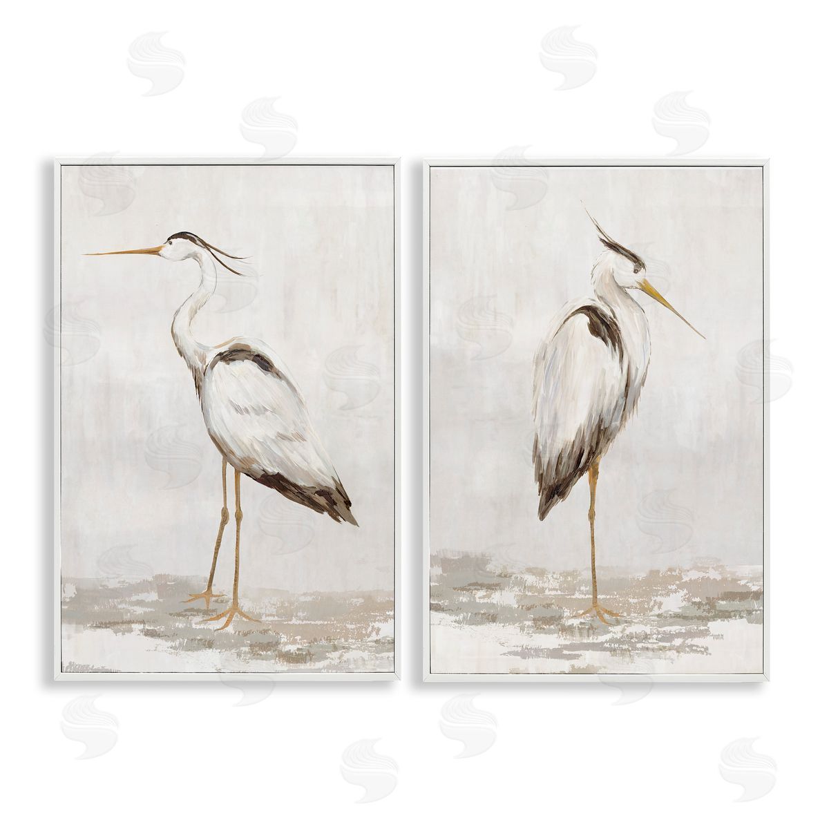 Hannah Dawson Serene Heron Birds Canvas Wall Art Print