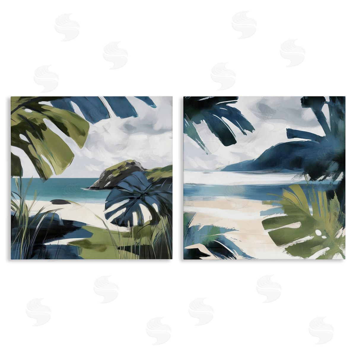Elara Yasna Tropical Vibes Beach Scenes Canvas Wall Art Print