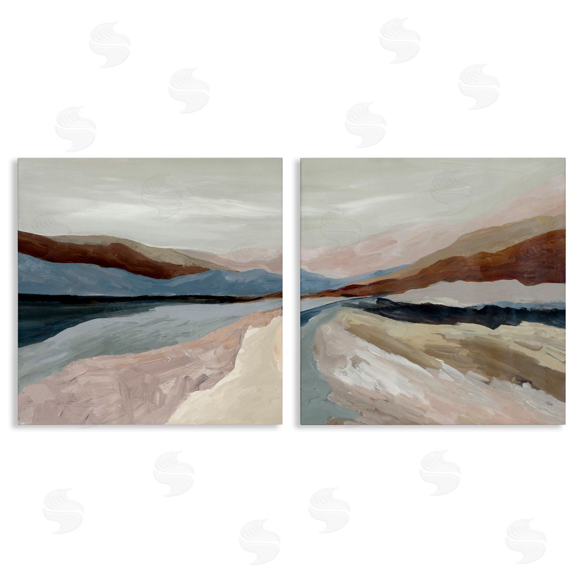 Jacob Q Neutral Harmonious Landscapes Canvas Wall Art Print