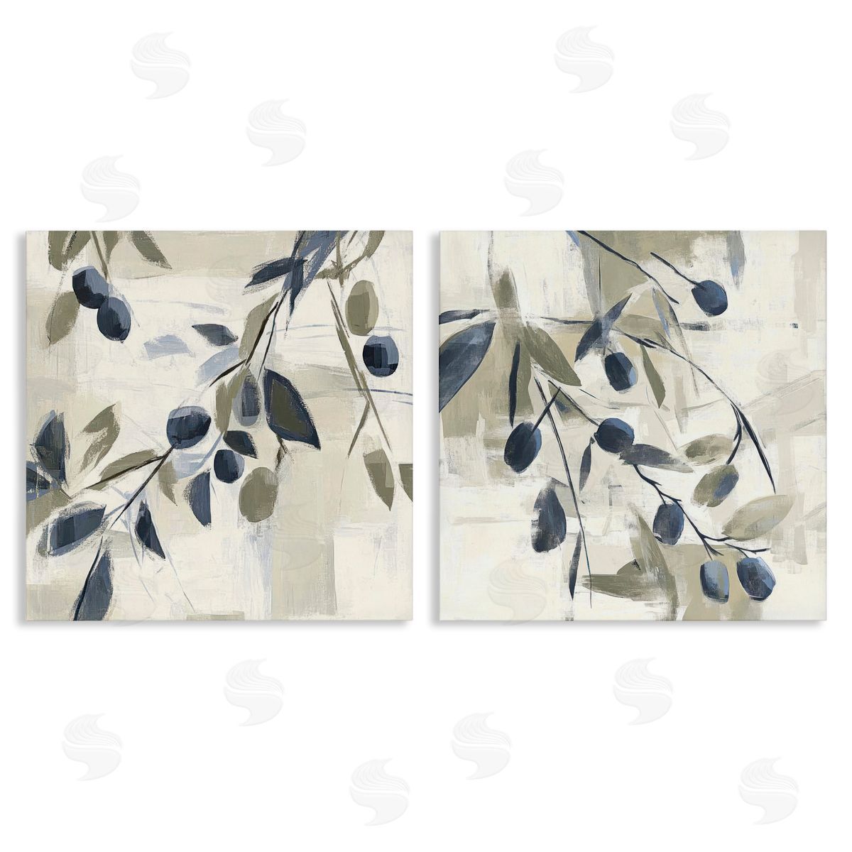 Mona Grace Mediterranean Green Olives Canvas Wall Art Print
