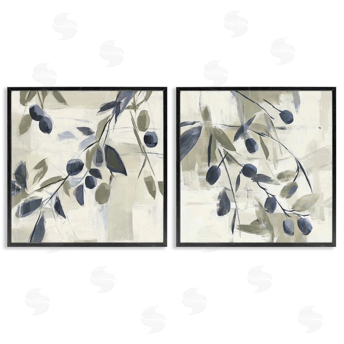 Mona Grace Mediterranean Green Olives Canvas Wall Art Print