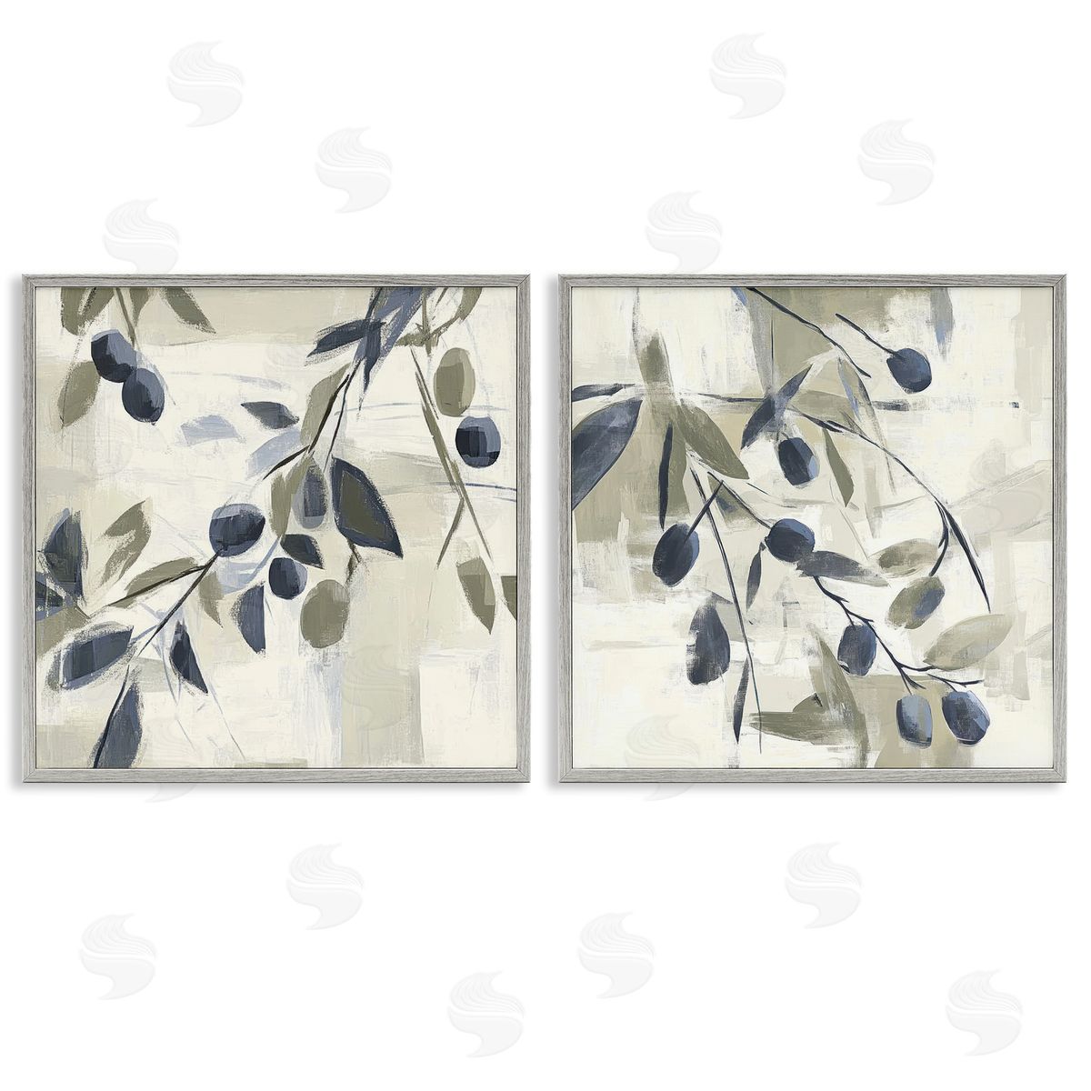 Mona Grace Mediterranean Green Olives Canvas Wall Art Print