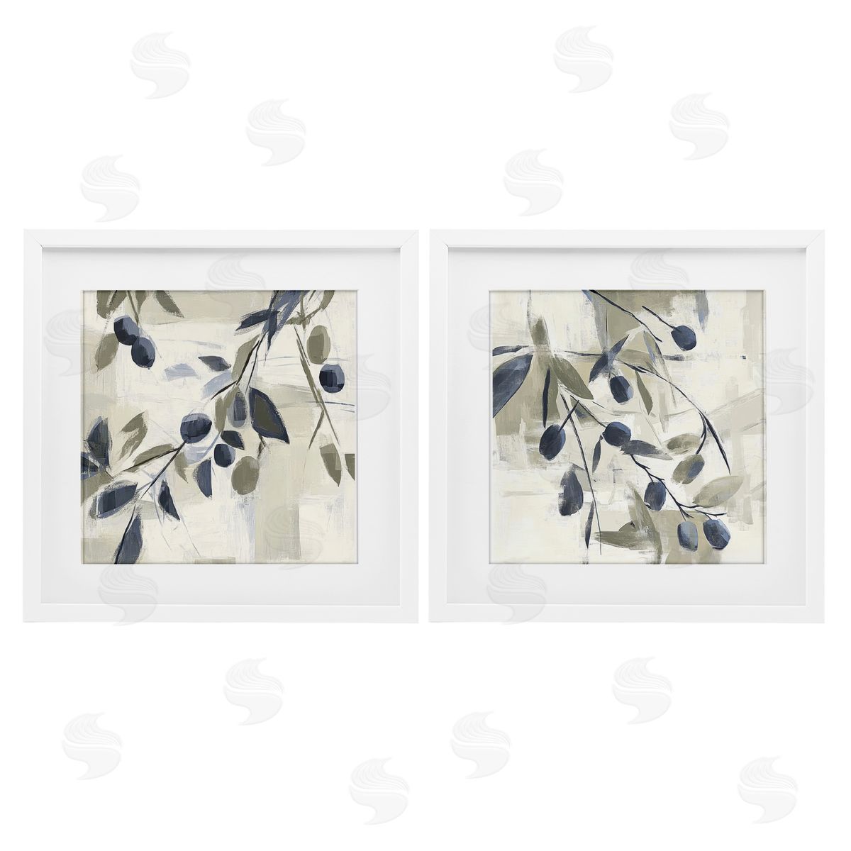 Mona Grace Mediterranean Green Olives Canvas Wall Art Print