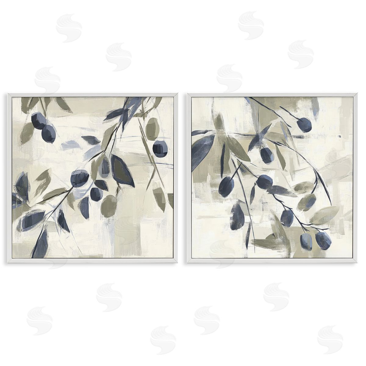 Mona Grace Mediterranean Green Olives Canvas Wall Art Print