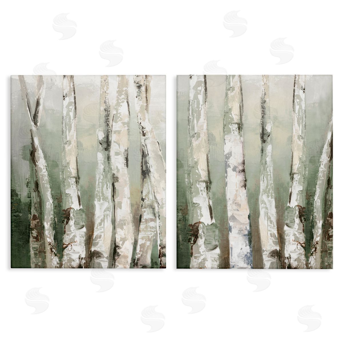 Luna Mavis Organic Birch Forest Trees Canvas Wall Art Print