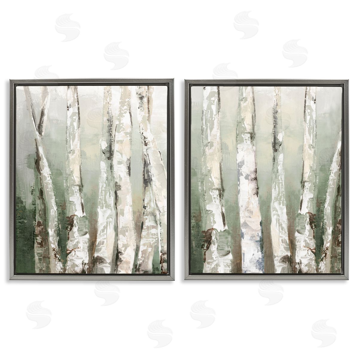 Luna Mavis Organic Birch Forest Trees Canvas Wall Art Print