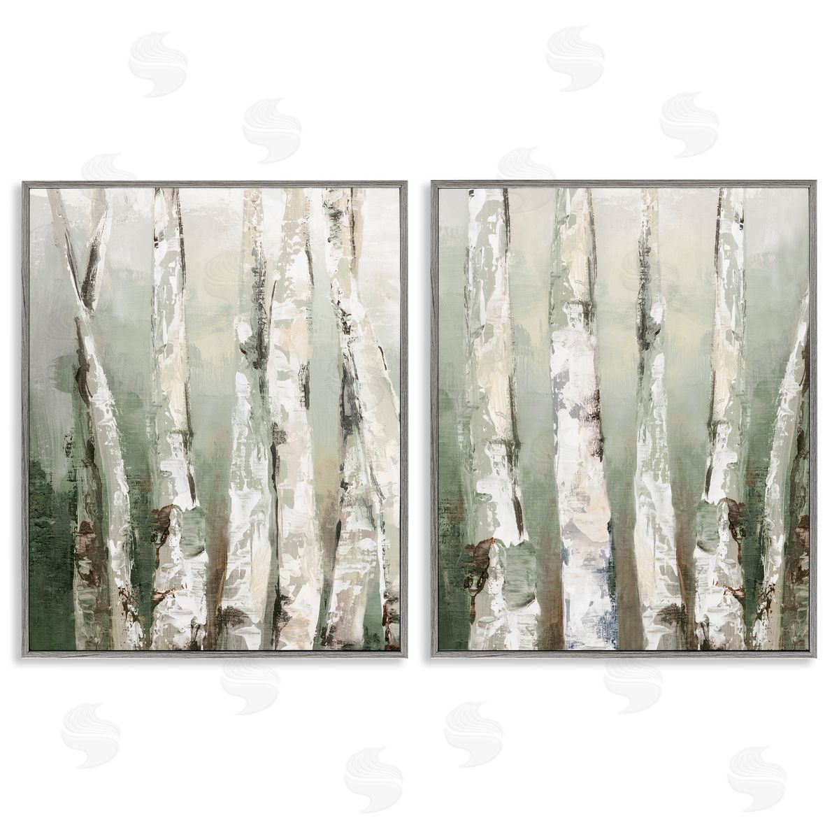 Luna Mavis Organic Birch Forest Trees Canvas Wall Art Print