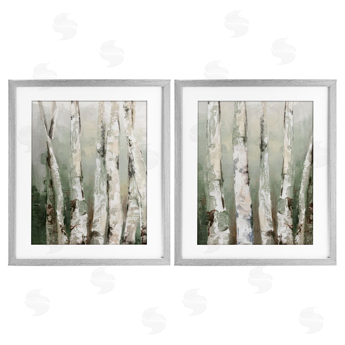 Luna Mavis Organic Birch Forest Trees Canvas Wall Art Print