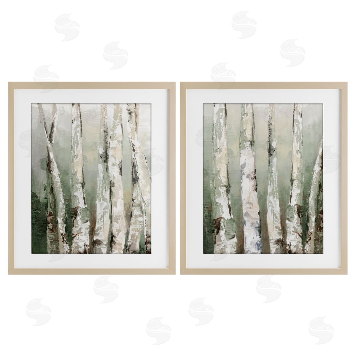 Luna Mavis Organic Birch Forest Trees Canvas Wall Art Print