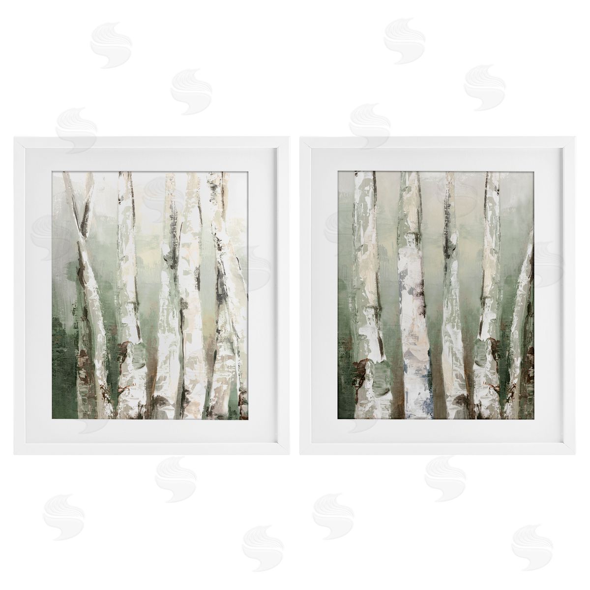 Luna Mavis Organic Birch Forest Trees Canvas Wall Art Print