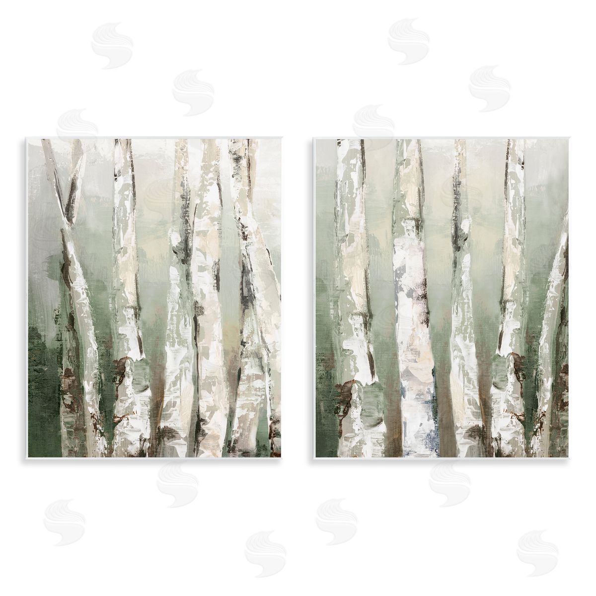 Luna Mavis Organic Birch Forest Trees Canvas Wall Art Print