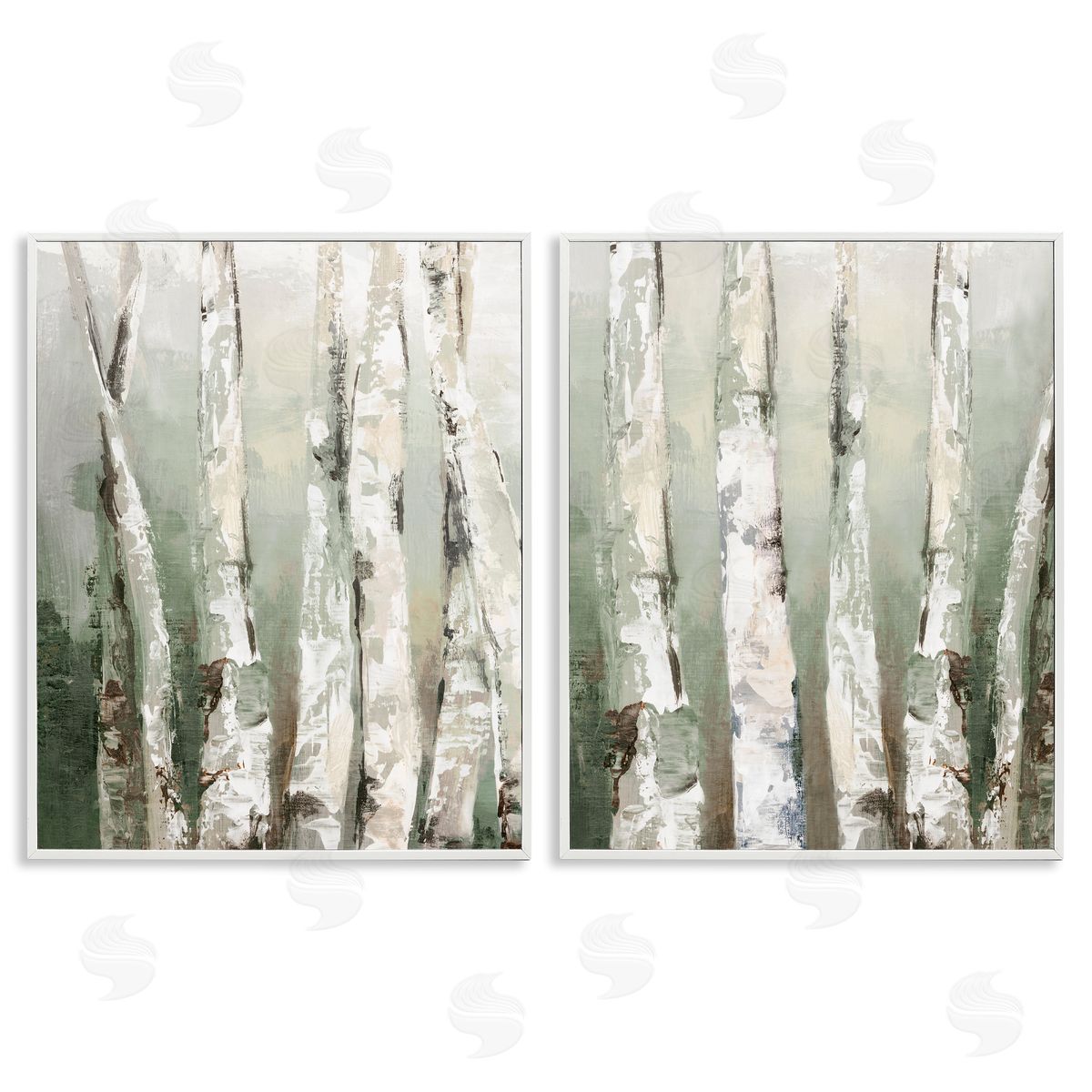 Luna Mavis Organic Birch Forest Trees Canvas Wall Art Print