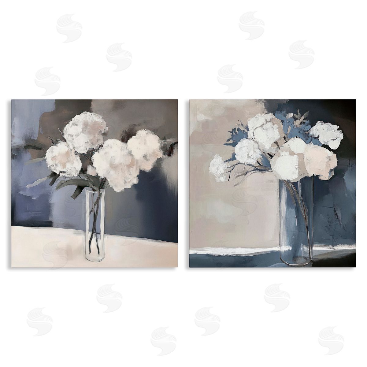 Mona Grace Gentle Hydrangea Petals Canvas Wall Art Print