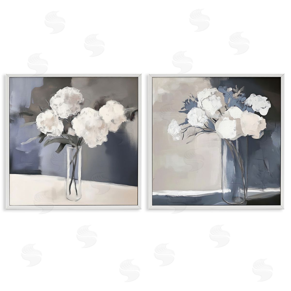 Mona Grace Gentle Hydrangea Petals Canvas Wall Art Print