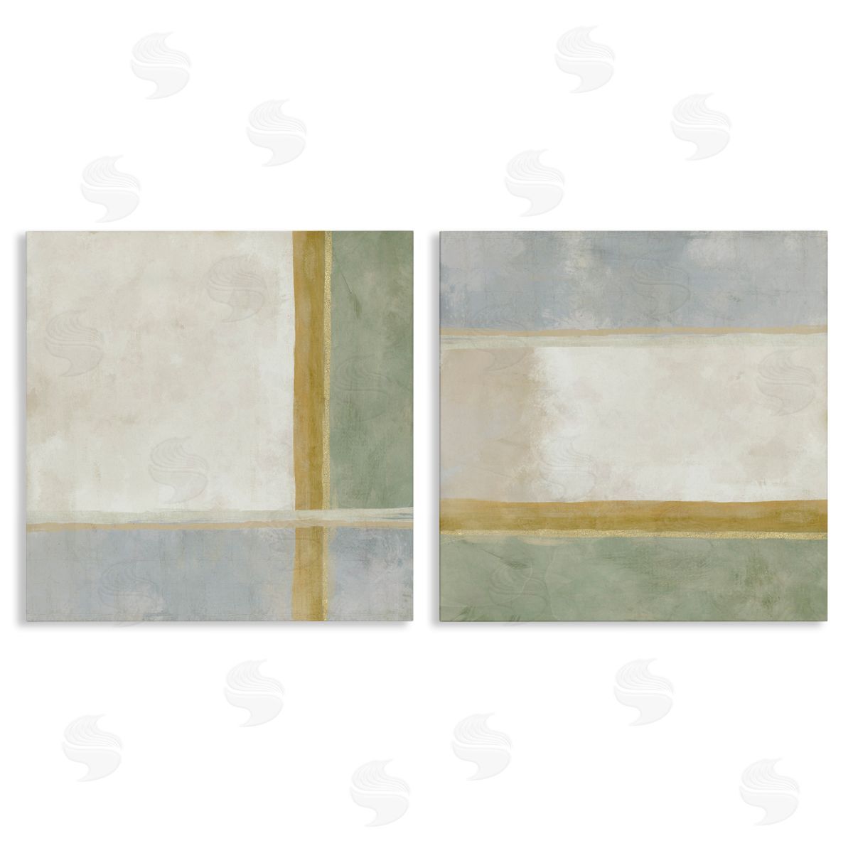 J:L Design Geometric Boxes in Earth Tones Canvas Wall Art Print