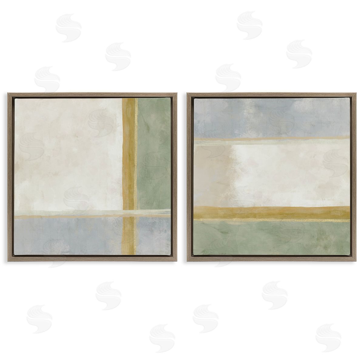 J:L Design Geometric Boxes in Earth Tones Canvas Wall Art Print