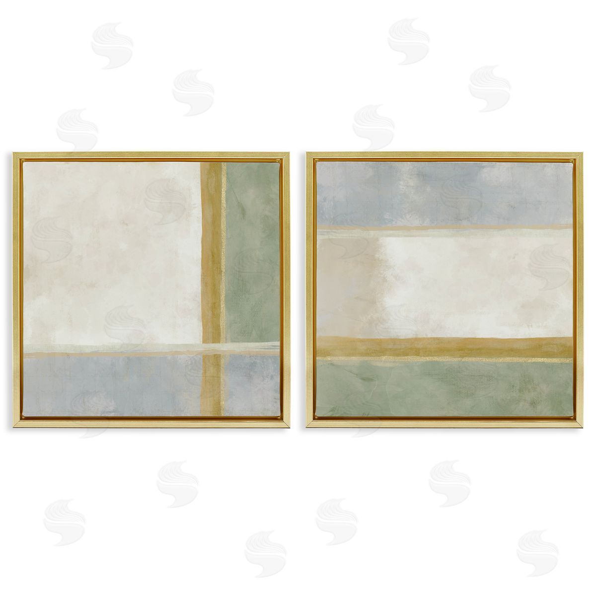 J:L Design Geometric Boxes in Earth Tones Canvas Wall Art Print