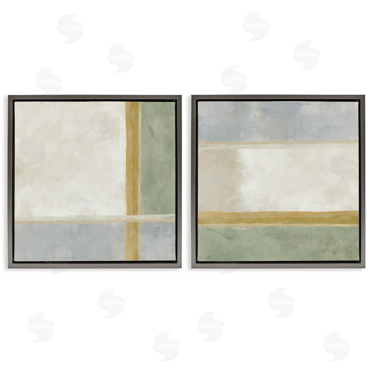 J:L Design Geometric Boxes in Earth Tones Canvas Wall Art Print