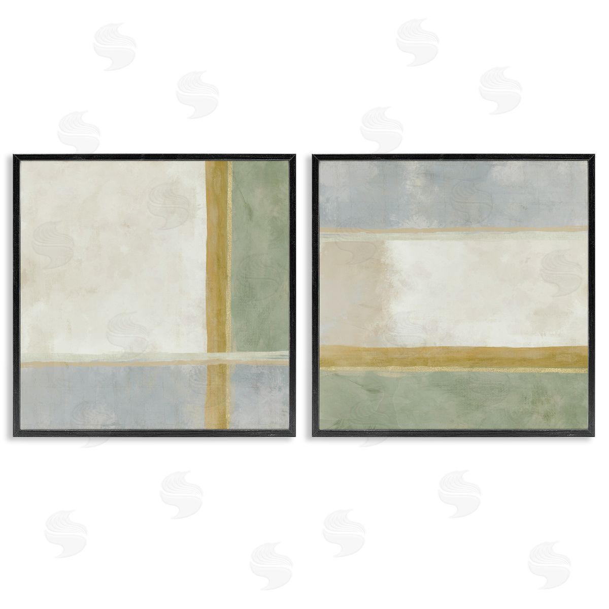 J:L Design Geometric Boxes in Earth Tones Canvas Wall Art Print