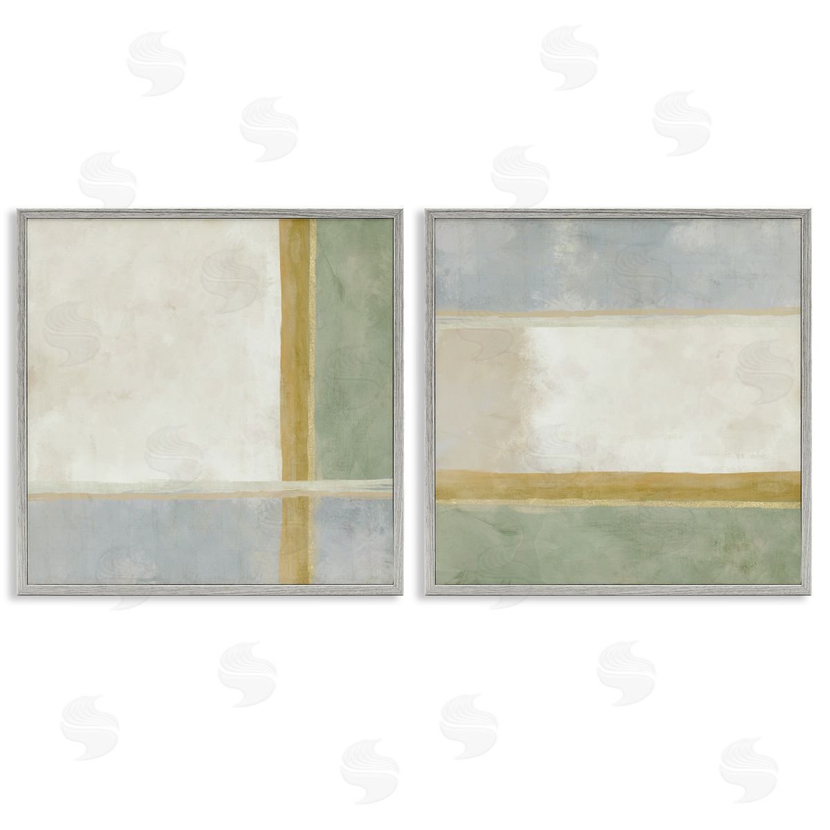 J:L Design Geometric Boxes in Earth Tones Canvas Wall Art Print