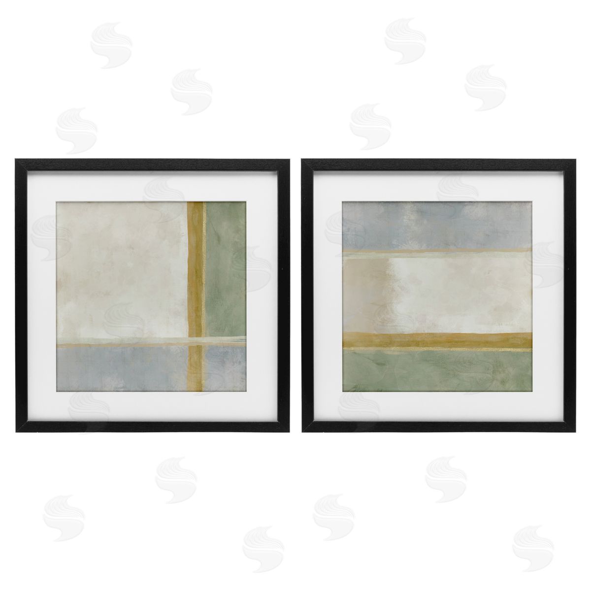 J:L Design Geometric Boxes in Earth Tones Canvas Wall Art Print