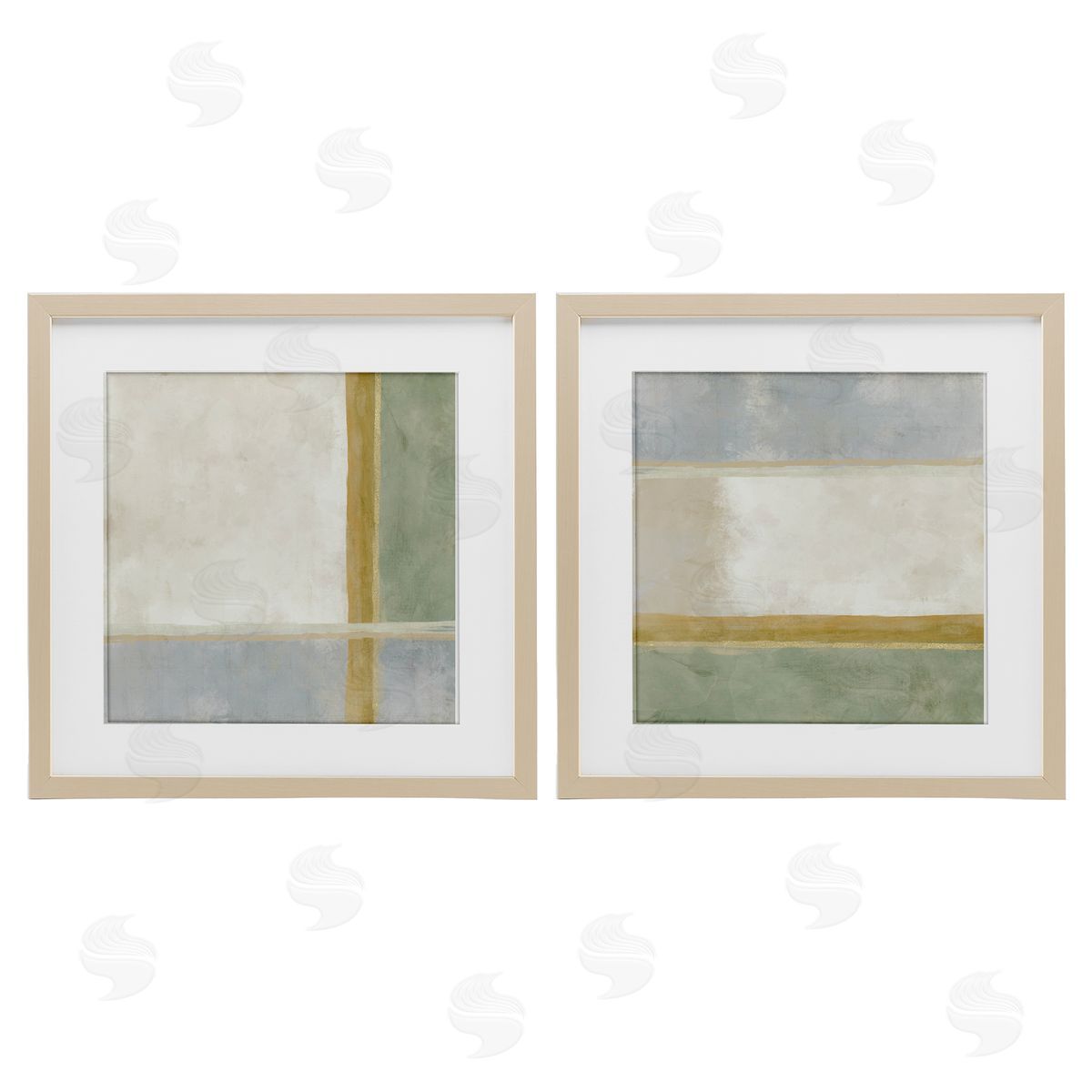 J:L Design Geometric Boxes in Earth Tones Canvas Wall Art Print