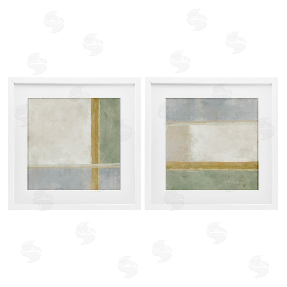 J:L Design Geometric Boxes in Earth Tones Canvas Wall Art Print